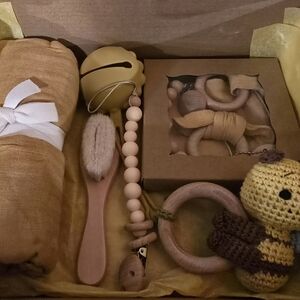 Natural Baby Gift Set with Toys and Accessories